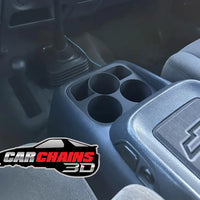 3D Printed ABS-GF Cup Holder Console Insert for 1999-2002 Silverado and Sierra - CarChains3d