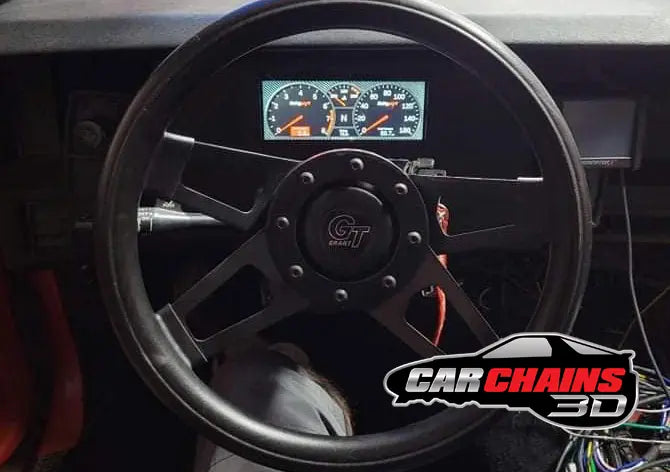 Improve your 1982 to 1989 early 3rd Gen Chevrolet Camaro's dashboard with CarChains3d's precision-engineered Cluster Replacement. Tailored for the iconic 3rd generation Chevrolet Camaro, our cluster is designed to accommodate a variety of screens from leading brands like Holley, Haltech, Tinker Electronics, Fueltech, ACES EFI, NexGen EFI, and Jackpot LS &amp; LS Pro EFI Systems. This cluster replacement offers versatility for every driver's needs.