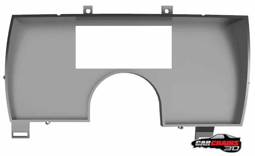 Improve your 1990 to 1992 late 3rd Gen Chevrolet Camaro's dashboard with CarChains3d's precision-engineered Cluster Replacement. Tailored for the iconic 3rd generation Chevrolet Camaro, our cluster is designed to accommodate a variety of screens from leading brands like Holley, Haltech, Tinker Electronics, Fueltech, ACES EFI, NexGen EFI, and Jackpot LS &amp; LS Pro EFI Systems. This cluster replacement offers versatility for every driver's needs.