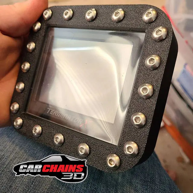 Finally, a mount designed specifically for the 3.5 inch Terminator and Sniper Holley Screens for off-road vehicles. Our 3D Printed Water Resistant Flanged Mounts offer protection against splashes of water and rain, making them ideal for rugged environments. While not intended for full submersion, these mounts retain touchscreen functionality, though using a power pen is recommended due to the screen's lip making navigation by hand more challenging.