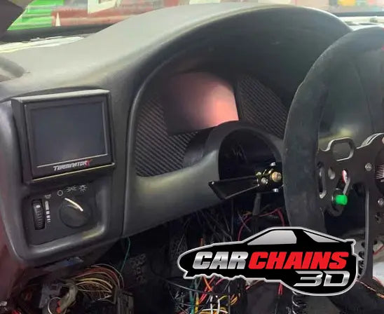 Improve your 1997 to 2002 4th Gen Chevrolet Camaro dashboard with CarChains3d's precision-engineered Cluster Replacement. Tailored for the 4th Gen Chevy Camaro, our cluster is designed to accommodate a variety of screens from leading brands like Holley, Haltech, Tinker Electronics, Fueltech, ACES EFI, NexGen EFI, and Jackpot LS &amp; LS Pro EFI Systems. This cluster replacement offers versatility for every driver's needs.