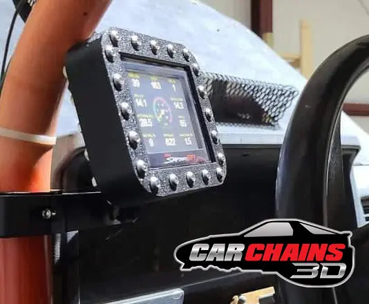 the 3.5 inch Terminator X and Sniper Holley screens, designed specifically for off-road vehicles and boats. This 3D Printed Water Resistant Roll Bar Mount offers protection against splashes of water and rain, making it ideal for rugged environments. While not intended for full submersion, this mount retains touchscreen functionality, with a slight reduction in sensitivity.