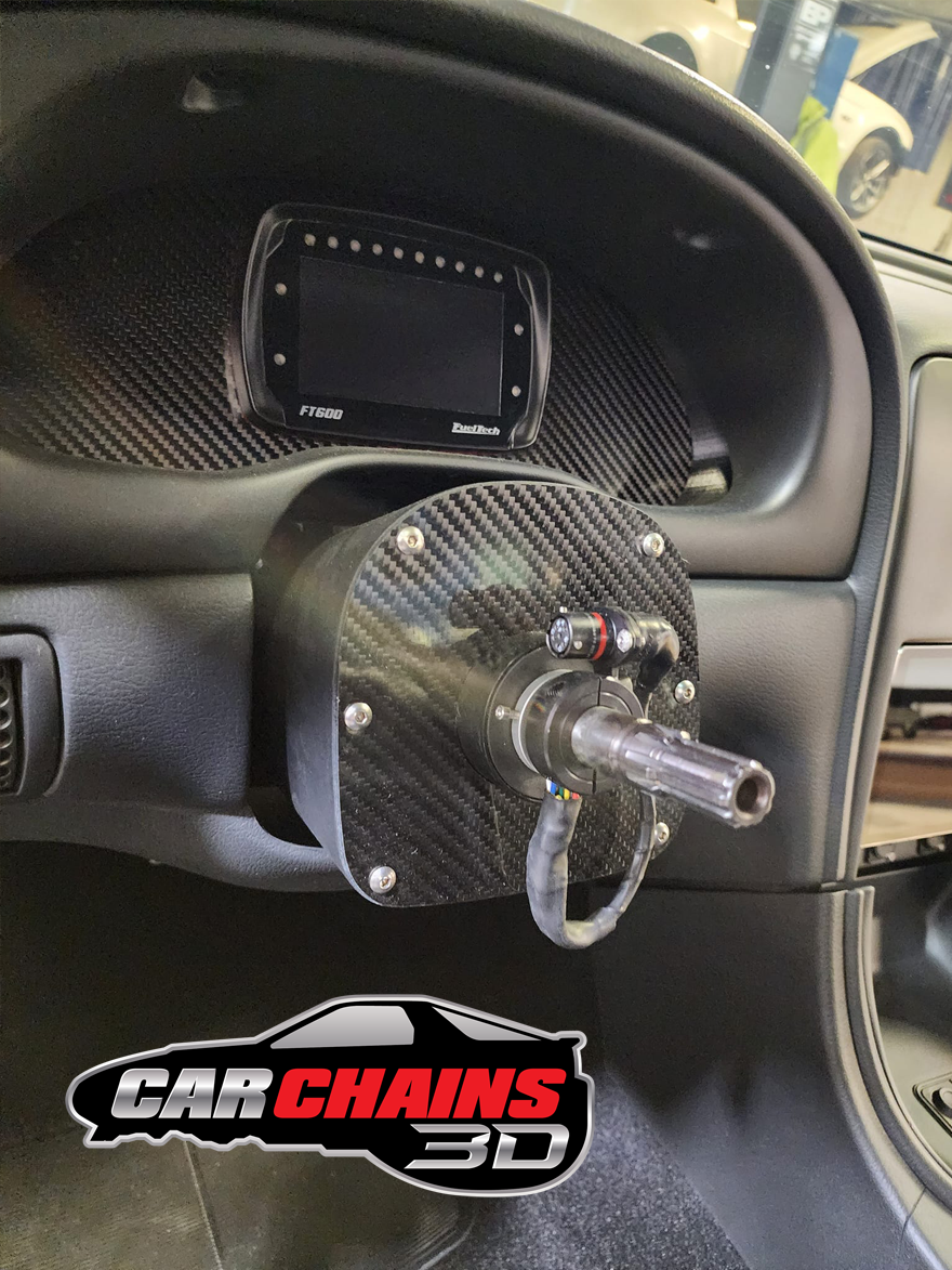 3D Printed column shrouds Carbon Fiber Cover Motion Racework Lightweight Steering Column Feultech FT600 for 1994-2004 Ford Mustang SN95 and New Edge 
