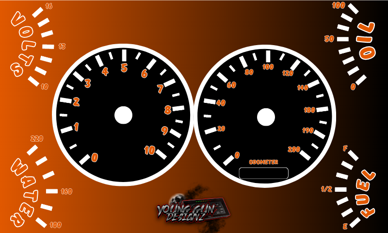 Foxbody style background for 7 inch holley dashes
