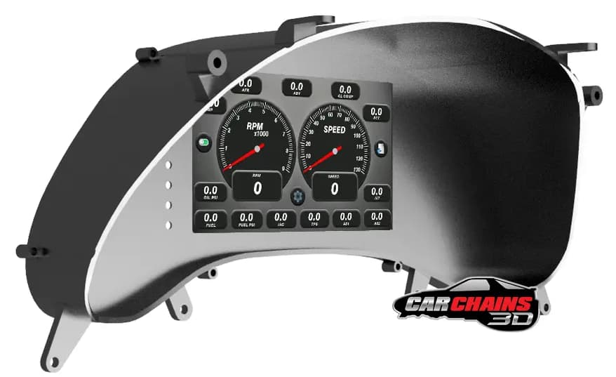 3D Printed Tinker All-In-One Digital Dash Cluster for 1997-2004 Chevrolet C5 Corvette