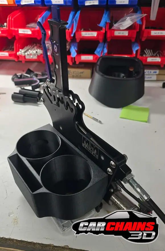 M&M Race Shifter 3D Printed Dual Cup Holder with Phone Pocket