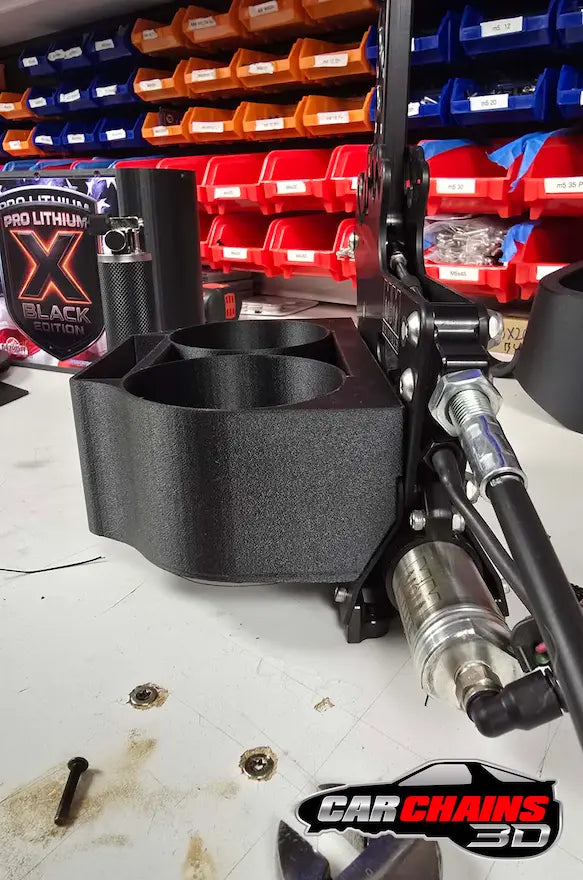 M&M Race Shifter 3D Printed Dual Cup Holder with Phone Pocket