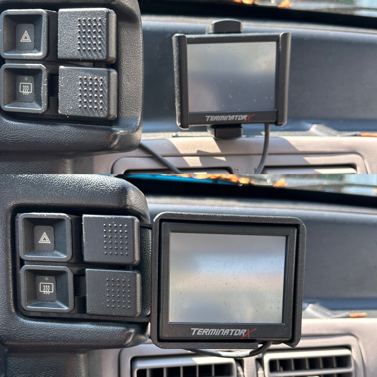 3D Printed Holley EFI 3.5 Inch Terminator X / Sniper Screen Hazard Switch for 1987-1993 Ford Mustang - CarChains3d