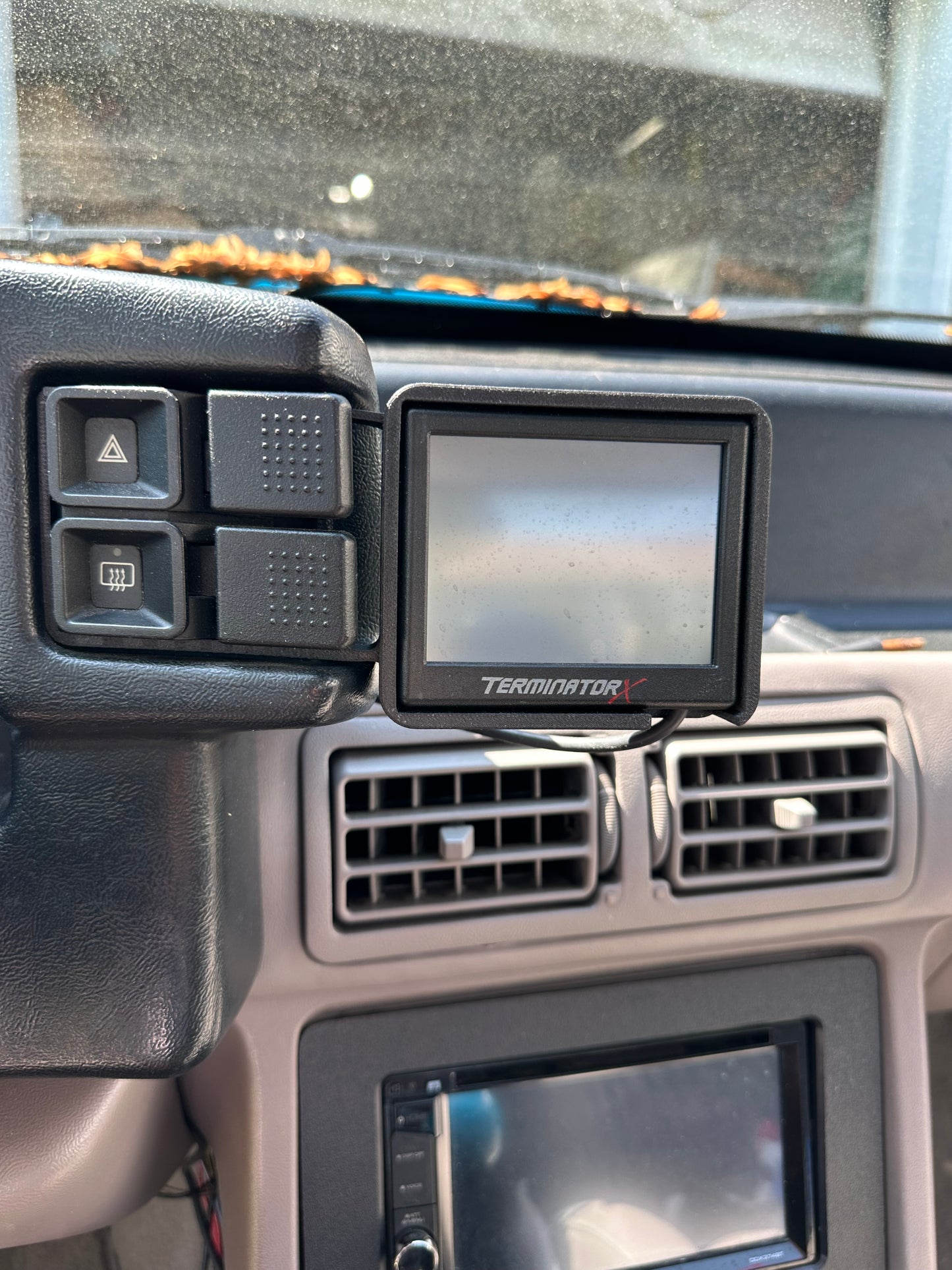 3D Printed Holley EFI 3.5 Inch Terminator X / Sniper Screen Hazard Switch for 1987-1993 Ford Mustang - CarChains3d