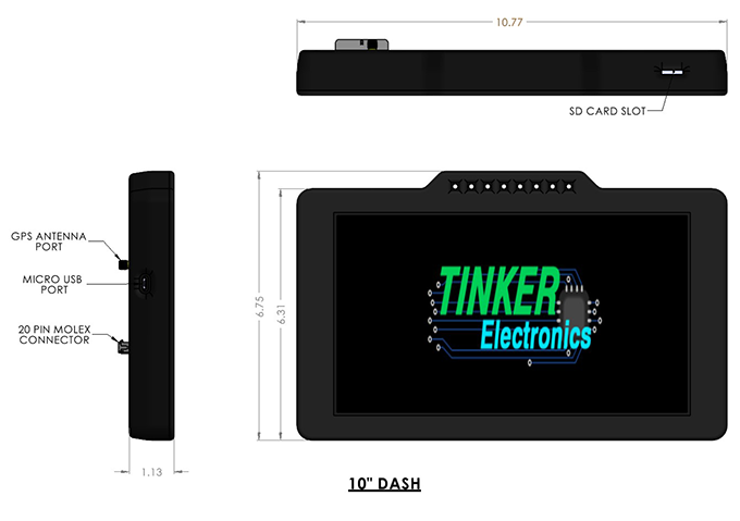 tinker-10-in-universal-carchains3d-3d-printed-dash-dimensions-holley-hondata-aem-ecumaster-maxxecu-haltech-front