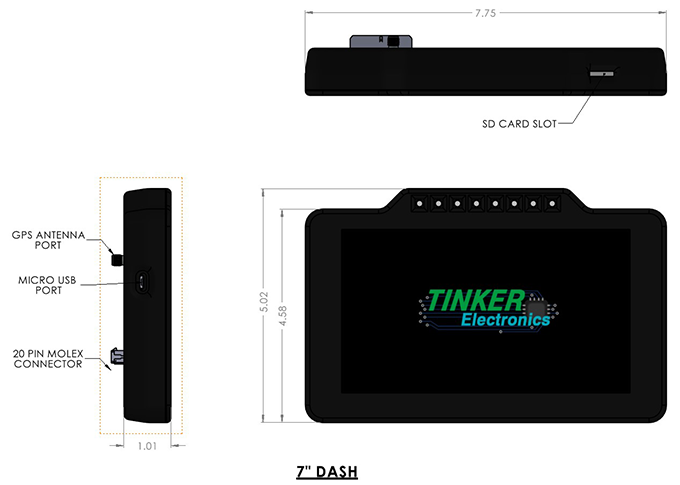 TINKER ELECTRONICS V2 universal digital dash